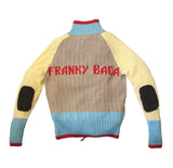 Colorful Two Way Zip Knit Sweater